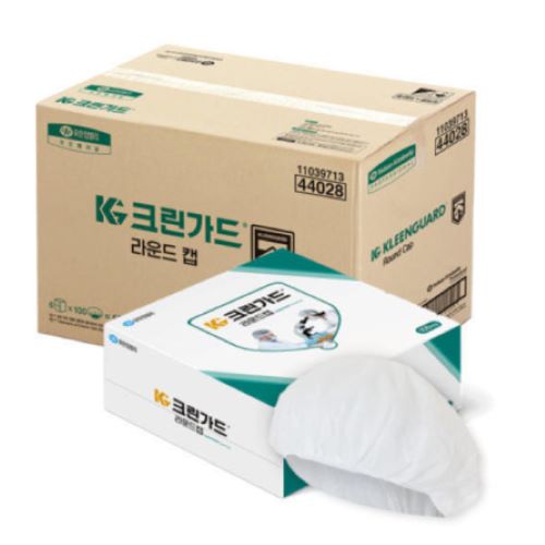 유한킴벌리 크린가드 라운드 캡 일회용 위생모자 100매 (44028).jpg