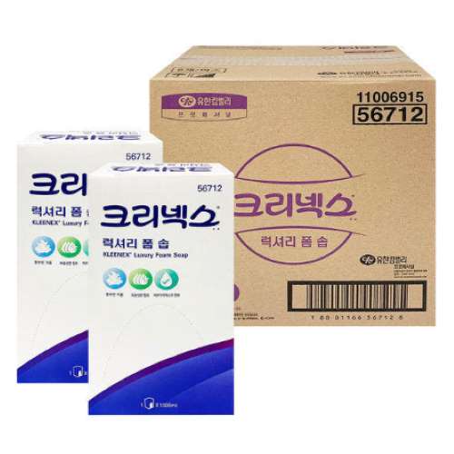 유한킴벌리 크리넥스 럭셔리 폼 솝 1000ml x6팩 1BOX (56712).jpg